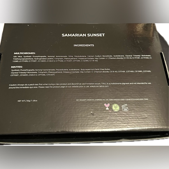 NEW in Box Adept Cosmetics SAMARIAN SUNSET 15 Shade Eyeshadow Palette SOLD OUT - Picture 8 of 14